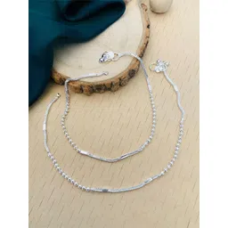 ABDESIGNS Silver-Plated Stone Studded and Beaded Anklet-picture-38