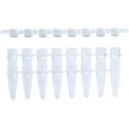 Abdos 0.2 ml Capacity and 20.7 mm Height Optically Clear AmpQlear PCR 8 Strip Tubes and 8 Strip Flat Cap, P10727 (Pack of 125)-picture-24