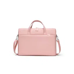 ABELARDO DE MODA Peach Solid Leather 16 Inch Laptop Bag and Detachable Strap-picture-16