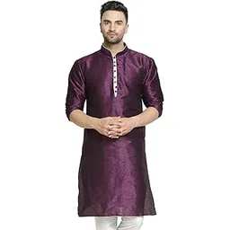 abh lifestyle Men's Dupion Silk Kurta Only-picture-22