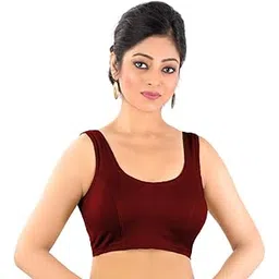abhi Cotton Readymade Saree Blouse for Women- Sleeveless, U-Neck, Regular-fit, Stretchable, Pull-on Style Blouse-picture-37