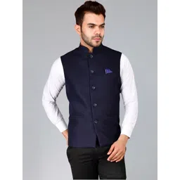 Abhimaan Nehru Collar Woven Formal Nehru Jacket-picture-24