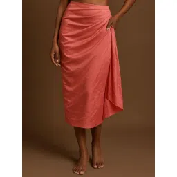 Abhishti Pink Cotton Silk Solid Skirt-picture-25