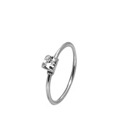 Abhooshan 92.5 Sterling Silver Cubic Zirconia Studded Ring Nosepin-picture-11