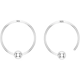 abhooshan Pure 92.5 Sterling Silver 10mm Hoop Bali Earrings For Kids Women & Girls for Multi Upper Piercing, Helix, Tragus, Cartilage and Lobe-picture-25