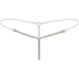 Above The Moon Women's Lace & Nylon Floral G-String Thong Panty Bikini Underwear with Pearl Details, Sexy Hot Brief for Honeymoon-picture-27