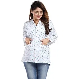 abrav Women's Cotton Printed Summer Coat with 2 Front Side Pockets for Dust Pollution & Sun Protection-picture-28