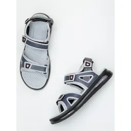 ABROS Men Grey & Blue Synthetic Comfort Sandals-picture-19