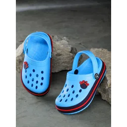ABROS Unisex Kids Blue & Orange Rubber Clogs-picture-39