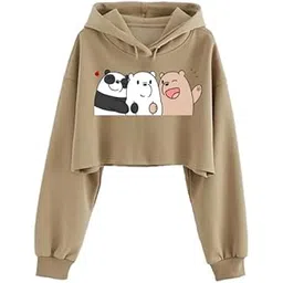 absolute defense Crop Hoodie for women Girl casual stylish latest Brown Beige lavender black white pink under 399 499 winterwear Hood wali crop hoody-picture-50
