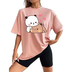 absolute defense Oversize Tshirt Baggy for Women Girl Cotton Casual Stylish Latest Beige Black Blue Maroon Lavender Peach White Pink Brown 299 399 Under-picture-22