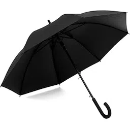 absorbia Big Straight and Stick Umbrella for rain, Windproof, Waterproof and UV Coated, Open Diameter 105cm Double Layer Umbrella With Cover in Black Colour-picture-47