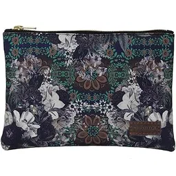 Abstract Flower Handmade Multipurpose Utility Pouch with Zip Clouser for Women & Girls, Ideal for Daily Use & Travel, Easy to Storing Keys, Wallet, Makeup and Accessories (23x16.5x1)-picture-23