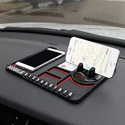 ABTER Multipurpose Anti-Slip Car Phone Holder Dashboard Mat and Phone Holder Mount | Non-Slip Silicone Mat for Car Interior Dashboard Accessories- Black-picture-10