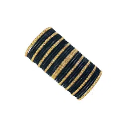 Abu fashion Women Set of 34 Beads Studded Glass Velvet Bangles-picture-18