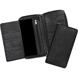 abys Genuine Leather RFID Protected Black Unisex Passport Wallet||Money Clipper||Passport Holder||Passport Cover||Card Holder with Metallic Zip Closure-picture-42