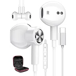 ACAGET Wired Type C Jack Headphones for Samsung Galaxy S25 Ultra S24 S23 S22 Noise Canceling Wired Earbuds for iPhone 16 Pro Max 15 Plus USB C Earphones with Carrying Case Magnetic HiFi Stereo Headset-image-40