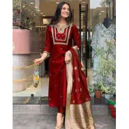 acai Women Embroidered Straight Kurta Set-picture-29