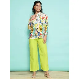 AC&F Printed Shirt Collar Shirt & Palazzo Co-Ords-picture-27