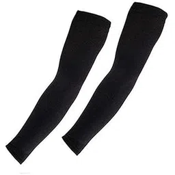 Acceptive UV Protection Cooling Arm Sleeves - UPF 50 Long Sun Sleeves for Men and Women (Black)-picture-34
