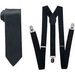 accery Black Suspender and Neck Tie Set for Men - Black-picture-52