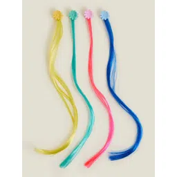 Accessorize 4 Pcs Girls Faux Hair Claw Clips-picture-20