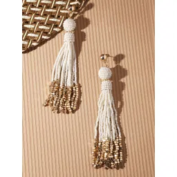 Accessorize Beaded Circular Tasselled Drop Earrings-picture-26