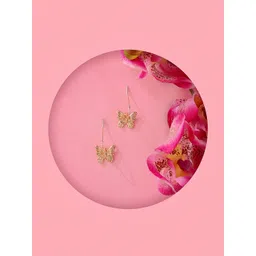 Accessorize Contemporary Textured Butterfly Short Drop Earring-picture-34