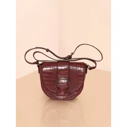 Accessorize Faux Croc Ring Detail Saddle Bag-picture-24