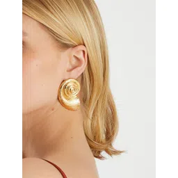 Accessorize London Gold Statement Swirl Contemporary Studs-picture-27