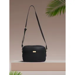 Accessorize London Women Faux Leather Black Piper Camera Croc Sling Bag-picture-34