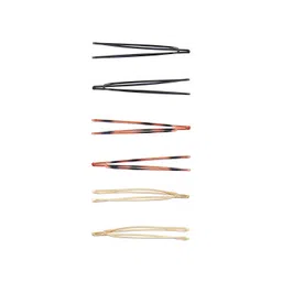 Accessorize London Women Set of 6 Black & Brown Basic Zig Zag Hair Clips-picture-15