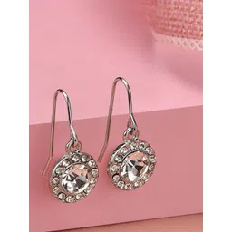 Accessorize London Women Silver-Toned Crystal Rachel Sparkle Short Drop Earrings-picture-30