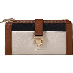 accessorize London Women's Brown Colour Block Push Lock Wallet | Bags for Women | Ladies Purse Handbag-picture-11