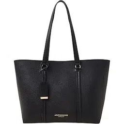 accessorize London Women's Classic Black Large Structured Tote bag for office | Bags for women | Ladies Purse Handbag-picture-12