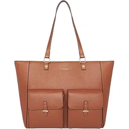 accessorize London Women's Dana Structured Spacious Tote bag with Flap Pocket | Tote bags for women office use|Work bag for woman stylish | Trendy Shoulder bag for ladies | Fits 13 inch laptop-picture-13