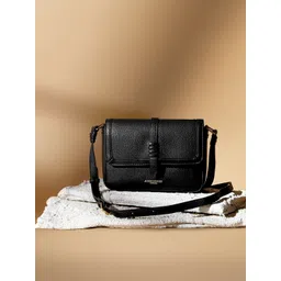 Accessorize London Women's Faux Leather Black Artisan Sling Bag-picture-36