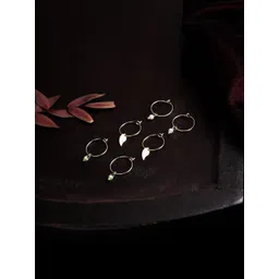 Accessorize London Women's Green Set of 3 Leaf Hoops Earring-picture-14