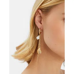 Accessorize Pearls Beaded Charm Hoop Tasselled Contemporary Drop Earrings-picture-26