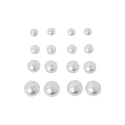 Accessorize Set Of 8 Pearls Beaded Spherical Shaped Studs image 3