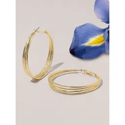 Accessorize Textured Circular Hoop Earrings-picture-21