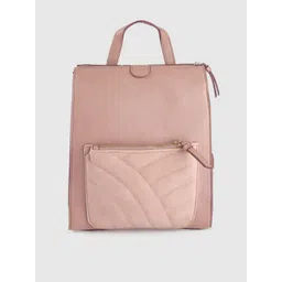 Accessorize Women Dusty Pink Solid Backpack-picture-26