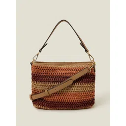Accessorize Women Stripe Raffia Sling Bag-picture-30