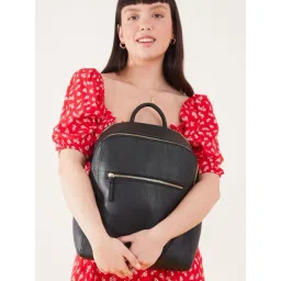 Accessorize London Black Solid Large Backpack-picture-20