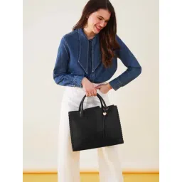 Accessorize London Black Solid Medium Handbag-picture-32