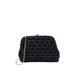 Accessorize London Black Textured Medium Sling Handbag-picture-28