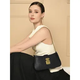 Accessorize London Black Textured Shoulder Bag-picture-46