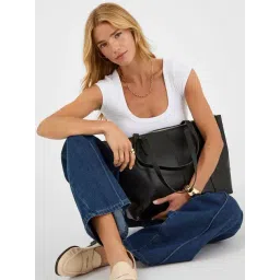 Accessorize London Black Textured Tote-picture-44