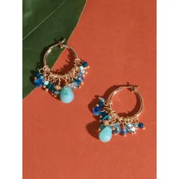 Accessorize London Blue Brass Earrings-picture-24