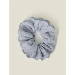 Accessorize London Blue Embroidered Hair Scrunchie-picture-24